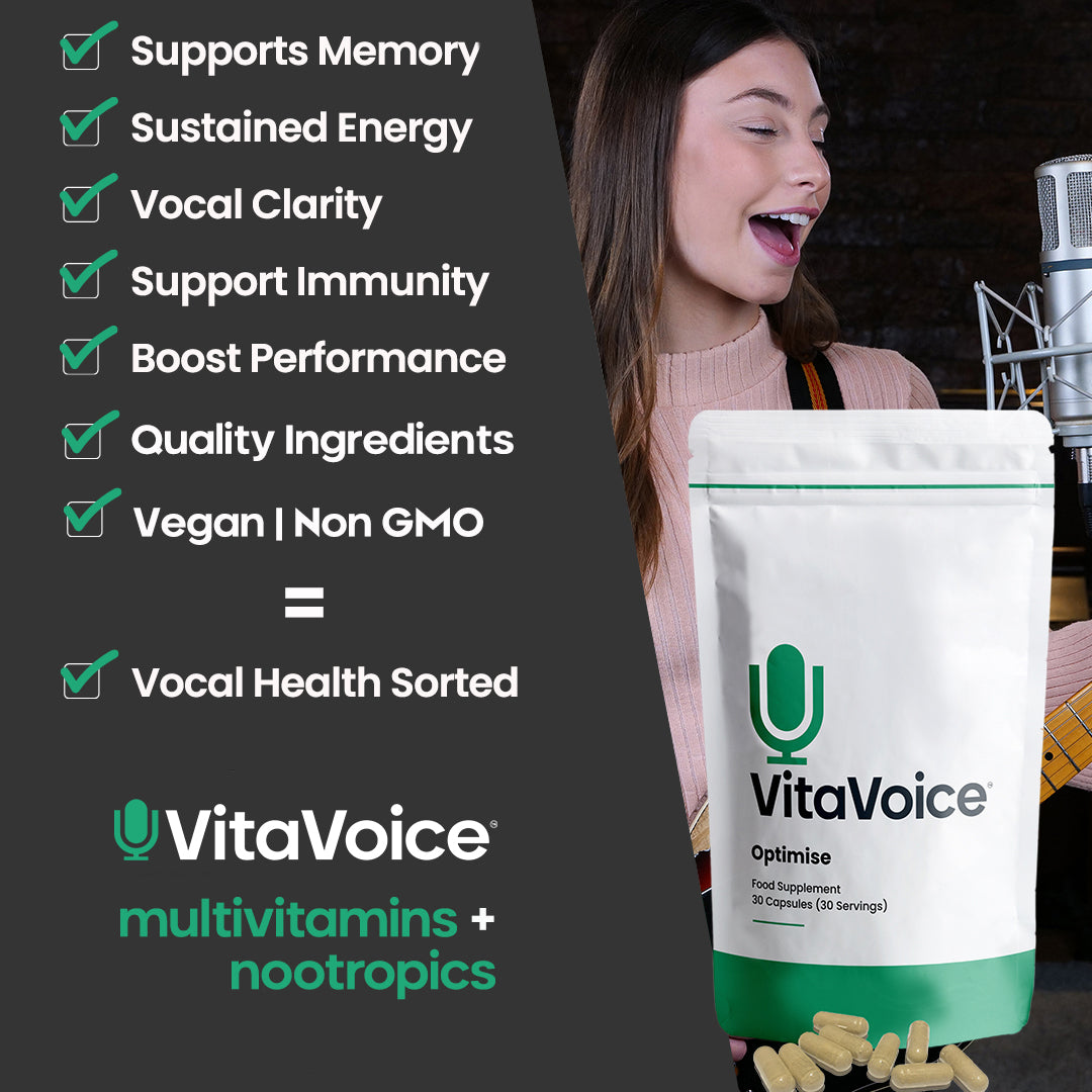 VitaVoice supplement supporting memory energy vocal clarity immunity and performance, vocal health