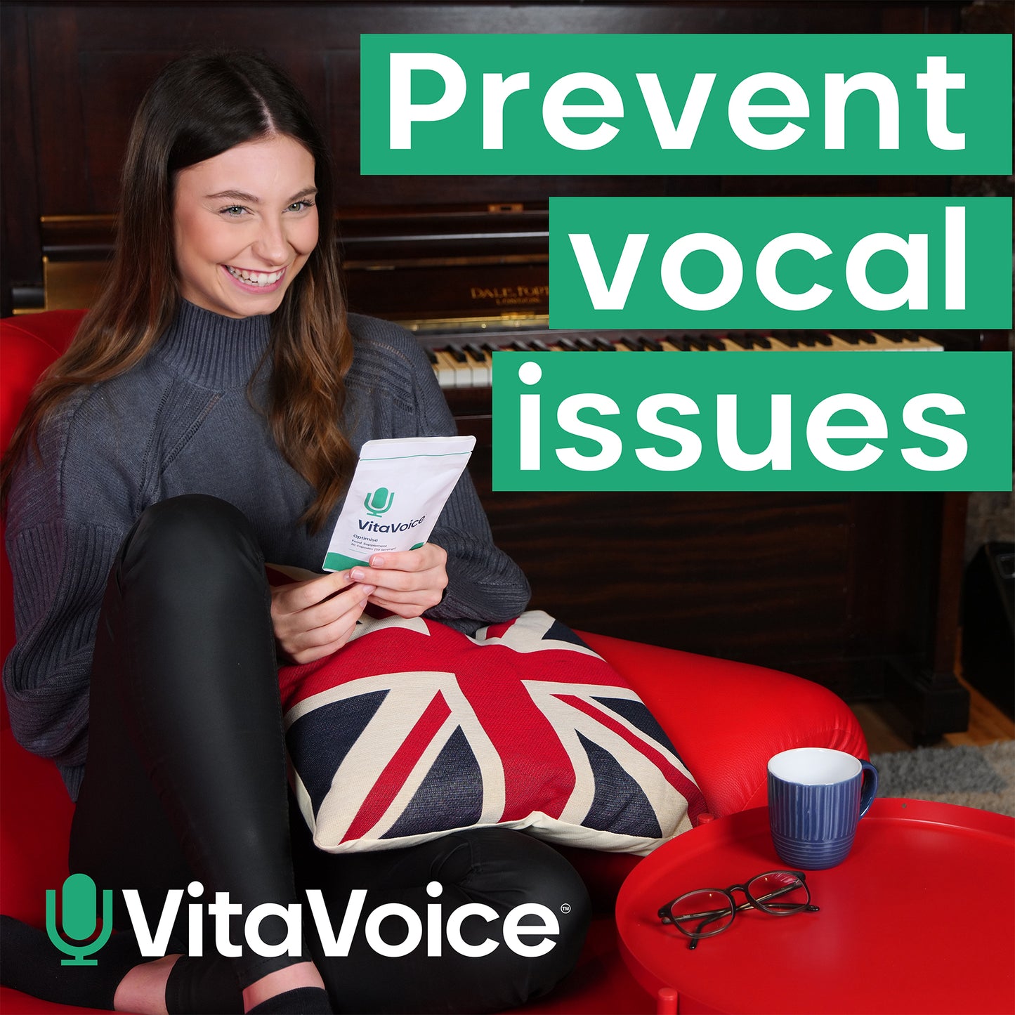 VitaVoice supplement pack to prevent vocal issues, supports vocal health