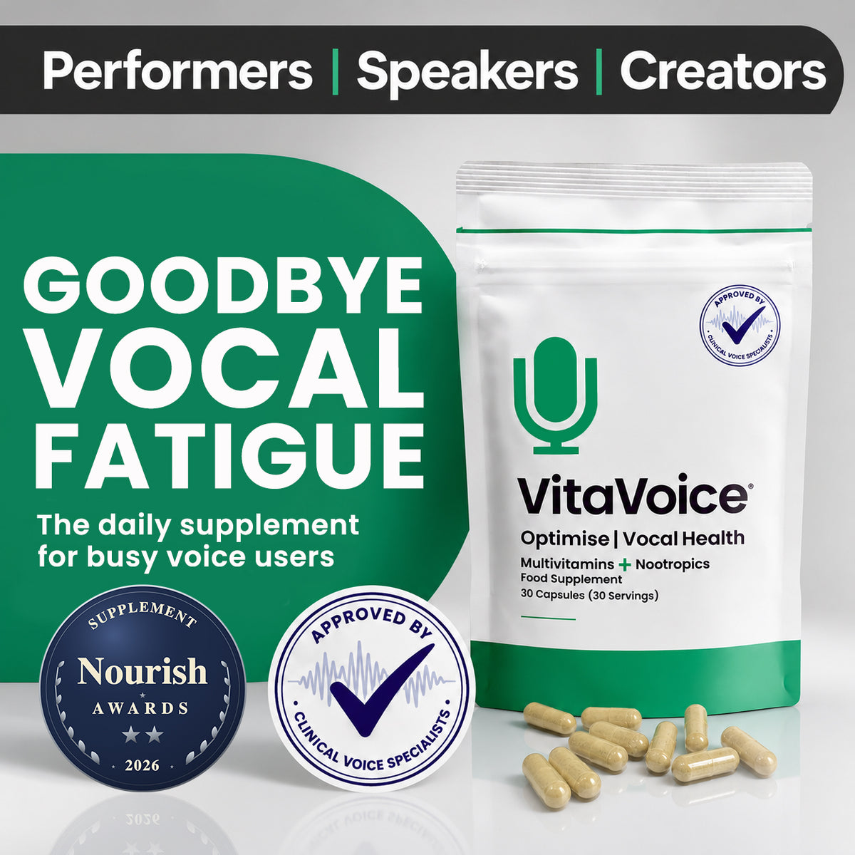 VitaVoice Optimise Vocal Health Supplement - VitaVoice
