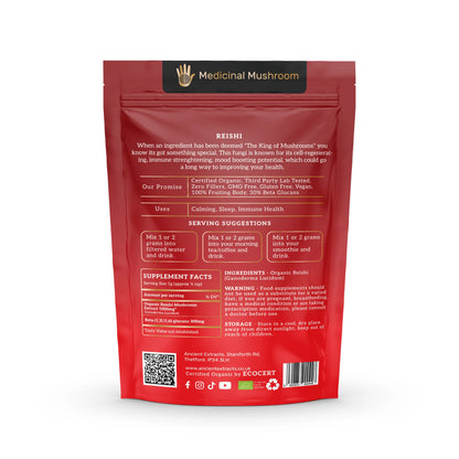 Ancient Extracts Organic Reishi Mushroom Powder 30% Beta Glucan (60g)